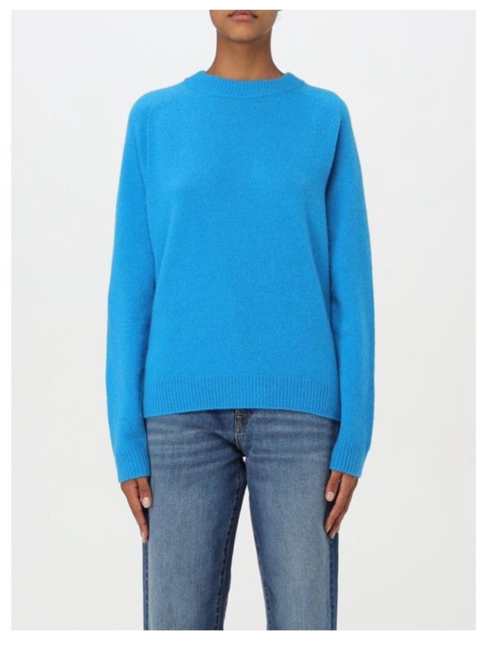 Alysi Crème Mohair Blend Blue Crewneck Sweater